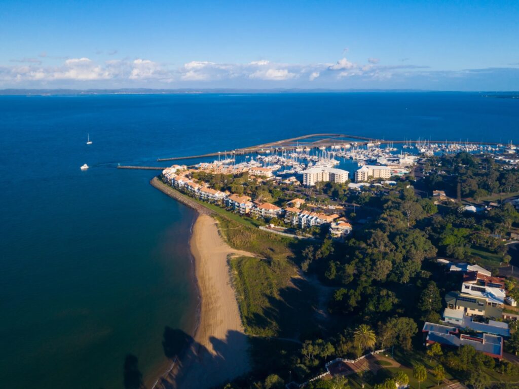 Scenic view of Hervey Bay, a region where fire-resistant granny flats offer added safety in bushfire-prone areas