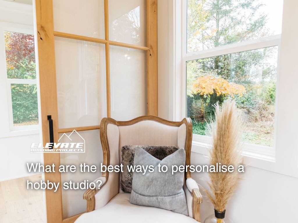 Bright granny flat hobby studio corner with a chair, cushions, and decorative elements for a personalised creative space.