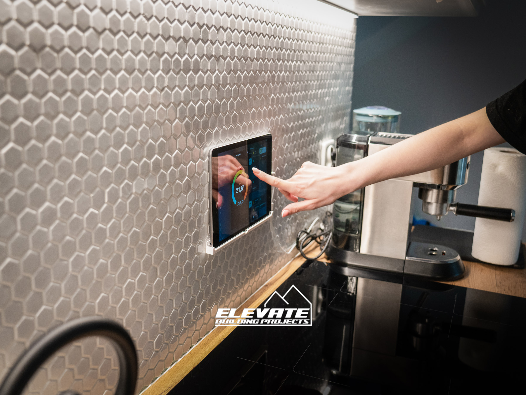 Smart kitchen technology inside a modern granny flat in Bundaberg Queensland