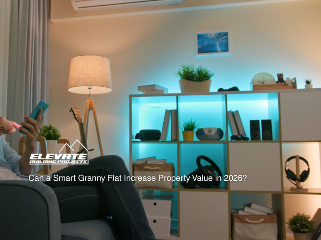 Smart granny flat interior with modern lighting and connected home features in Australia 2026